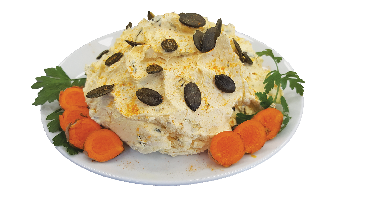 Frischkäse Kürbis Kurkuma aus bester Heumilch vom Hof in Podemus