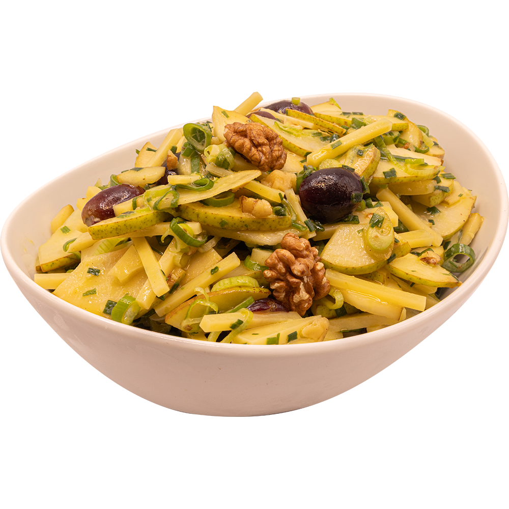 Käsesalat mit Birne Walnuss an den Frischetheken bei Vorwerk Podemus