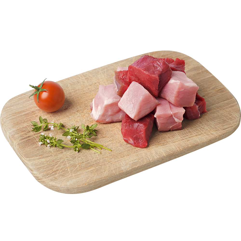 Gulasch halb und halb gemischt bei Vorwerk Podemus